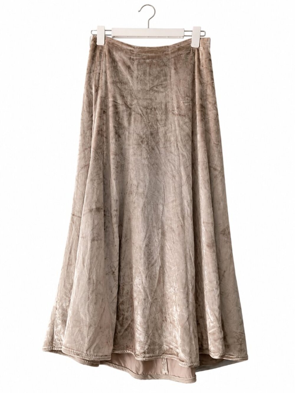 House of Harlow 1960 Tan Velvet A Line Maxi Skirt Boho Minimalist 12